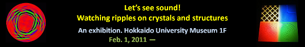 Let's see sound! Watching ripples on crystals and structures. An exhibition. Hokkaido University Museum 1F