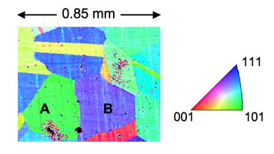 the surface of a polycrystalline copper specimen